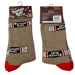 1x Tootsie Roll Novelty Crew Socks Adult Set One Size